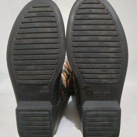 EUC Coach TRISTEE Black & Multicolor Floral Rainboots RARE WOM US 7 / EU 37 ANB - Picture 9 of 9